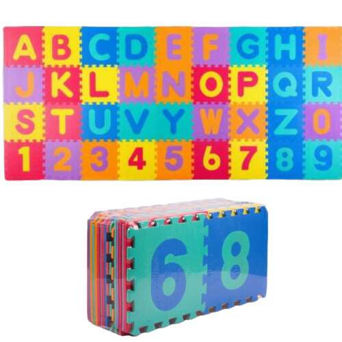 Ricokids Schwammpuzzle 120x270cm (36Stück) - Buchstaben und Zahlen