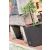 Prosperplast Rato Low brown flower pot with plant in outdoor setting
