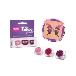 TyToo Csillám Por Tetováláshoz - 3x2,5ml Rózsaszín, Mályva, Sötét Mályva