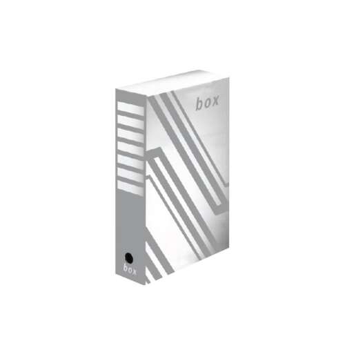 Fornax 35x25x10cm Archivbox in Grau und Weiß