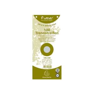100 benzi de separare Exacompta, gri, 105x240mm, din hârtie reciclată - Consumabile pentru capsator