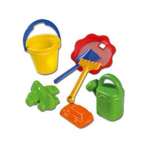 7 részes homokozó szett vödörrel, locsolókannával, szitával, lapáttal, gereblyével és két formázóval - Felfújható játék & Strandjáték
