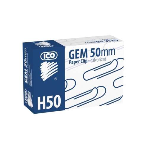ICO GEM 50mm papírkapocs, galvanizált, H50