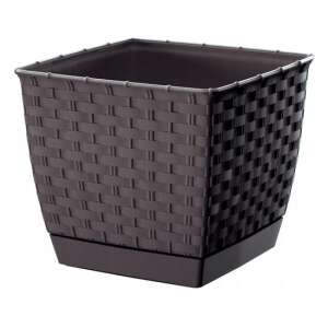 Prosperplast Ratolla square flower pot, 3.8 L, brown, 19x19x15.9 cm - Landscaping