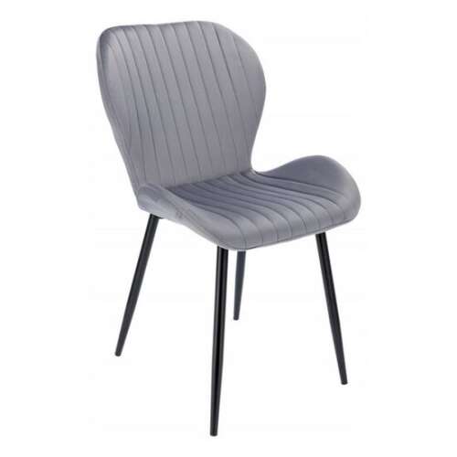 Skandináv stílusú szék, Jumi, Veira, bársony, fém, szürke, 52x57x85 cm 75156698