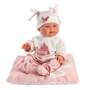 Llorens Bebita Newborn Doll 26cm with Pink Outfit and Pacifier - LLorens