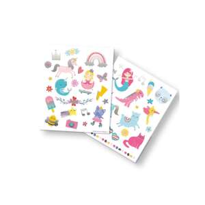 SES ideiglenes tetoválások lányoknak, 40 színes tetoválás egyszarvúkkal, sellőkkel, macskákkal és még sok mással - SES Creative