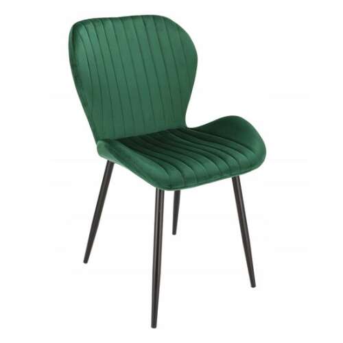 Skandináv stílusú szék, Jumi, Veira, bársony, fém, zöld, 52x57x85 cm, 52x57x85 cm 75162789