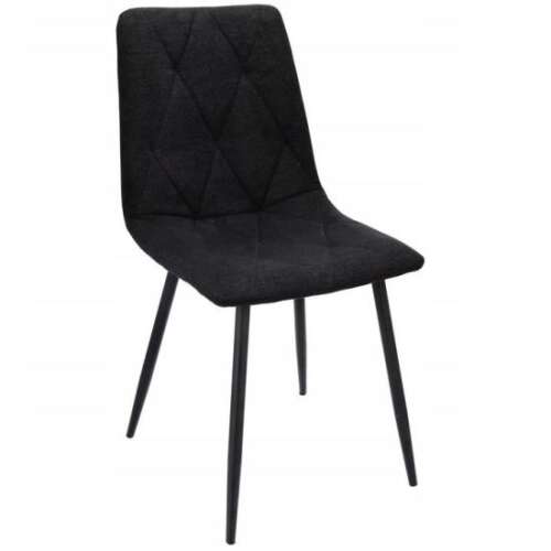 Skandináv stílusú szék, kárpitozott, textil, fém, fekete, 44x52x89 cm, Vena 75163268