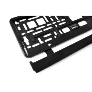 Cadru pentru număr de înmatriculare negru pentru mașină, AMIO - Suporturi pentru plăcuțe de înmatriculare