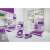 Leitz WOW NeXXt 30 sheet purple punch on a desk with other office supplies