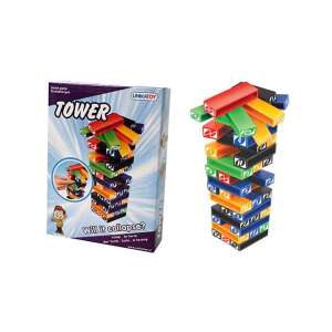 Mini Jenga torony játék, egy szórakoztató és kihívást jelentő ügyességi játék gyerekeknek és felnőtteknek, színes blokkokkal és toronyépítő kihívással - Jenga