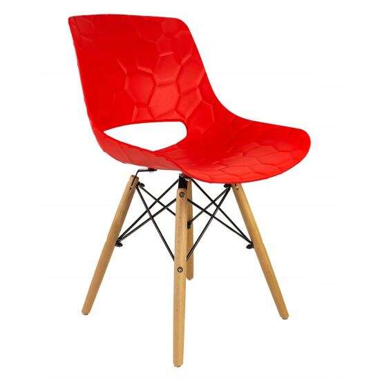 Jumi Lars skandináv stílusú szék, PP, fa, max 100 kg, piros, 45x5...