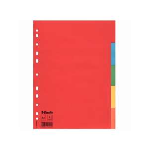 Esselte Economy A4 5 részes elválasztólap, piros, színes fülekkel - Iratfűző kellék