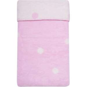 Pătură pentru bebeluși roz cu puncte albe, Womar Zaffiro - Paturici bebe