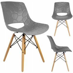 Jumi Lars Scandinavian Style Chair, PP, Wood, max 100 kg, 45x55x78 cm, Grey