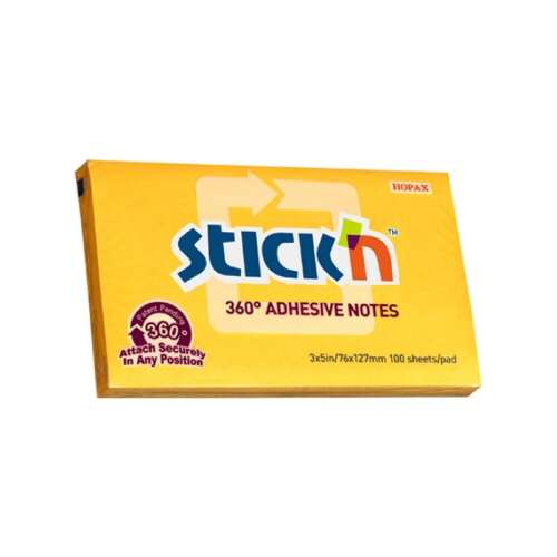Stick'N 360° adhesive notes, orange, 100 sheets, packaging