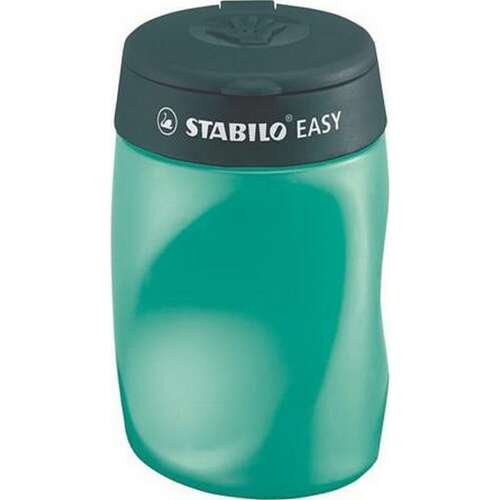 Stabilo Easy ceruzahegyező, olajzöld, háromlyukú, tartállyal, jobbkezeseknek - Hegyező