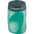 Stabilo Easy pencil sharpener, olive green, three holes, with a container, for right-handed people