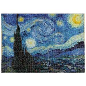 Kész 1000 darabos Londji Csillagos éjszaka puzzle, Vincent van Gogh remekmű - Londji