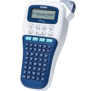 Brother P-touch H107 label maker, white and blue, with keyboard - Label Maker and Tape