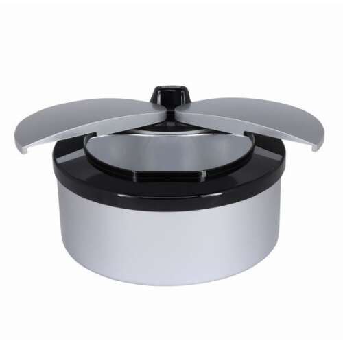 TOO 2 literes ezüst szenzoros szemetes, open lid, front view