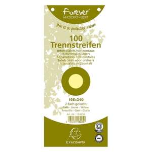 Exacompta 100 Trennstreifen, Gelb, 105x240mm, 2-fach gelocht, Forever Recycling Papier - Exacompta