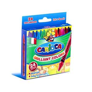 Set de 24 creioane cerate Carioca Brilliant Colors, lavabile și ușor de ascuțit - Creioane cerate