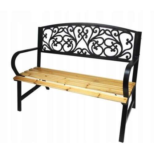 Dekoratívna záhradná lavička GardenLine 120x56x87cm #hnedo-čierna