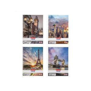 Herlitz City A5 80-seiti kariertes Spiralblock mit Stadtpanorama-Deckeln - Schreibwaren & Schreibmaterial