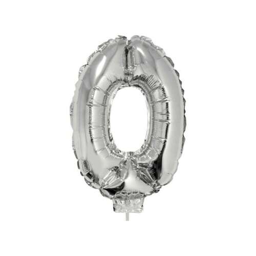 Strieborný balón s číslom 0, 42 cm, na narodeninové oslavy a iné príležitosti
