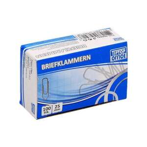 100 darabos 25mm-es ezüst gemkapocs csomag, Tiptop Office márka - Gemkapocs