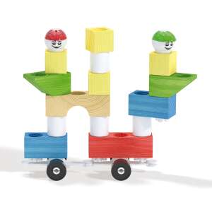 Set de blocuri de construcție Quercetti Modi Bloc, 18 piese, lemn și plastic, exemplu de construcție - Quercetti Jocuri de constructie - Lego