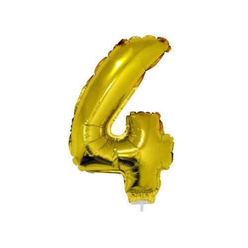 Gold Number 4 Balloon, 42cm, Birthday Decoration