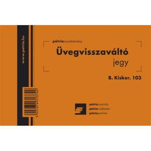 B.Kisker.103 'Üvegvisszaváltó jegy' (Üvegvisszaváltó jegy) minta - Üzleti nyomtatvány