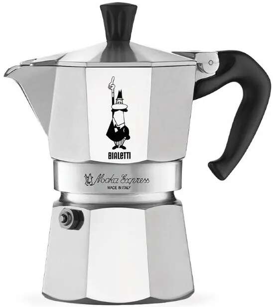 Bialetti Moka Express Kotyogós Kávéfőző 1 személyes, Inox