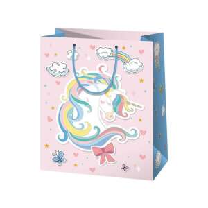 Große rosa Geschenktüte mit Einhorn-Motiv, perfekt für Geburtstags- oder besondere Anlässe - Geschenkverpackungen