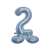 Silver holographic number 2 balloon