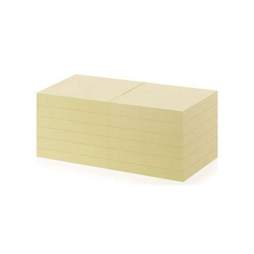 Office Depot 76x76mm gelber Recycling-Notizblock, 12er Pack