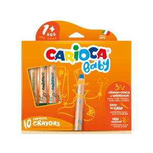Carioca Baby 3 in 1 Kreide, 10er Pack, Kreide, Bleistift, Wasserfarbe, Grifffreundlich, Gratis Überraschung - Crayons