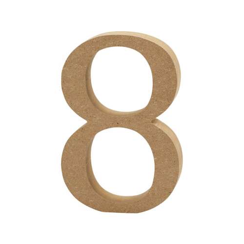 Fa szám 8, 8 cm, MDF, kézműveskedéshez és dekorációhoz