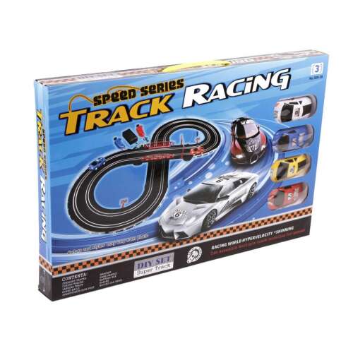 Track Racing Elektro-Rennstrecke - 280 cm, Speed Series, DIY Set, Super Track, Racing World Hypervelocity, Shinning, Kann mehrere Streckenmodelle für Spiele zusammenbauen