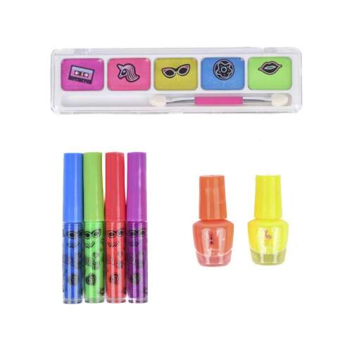 Create it! Neónová súprava na líčenie s paletou očných tieňov, leskami na pery a lakmi na nechty