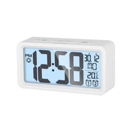 Sencor SDC 2800 W white digital alarm clock with thermometer