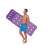 Man holding Intex inflatable pool float with cup holders, purple