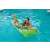 Woman relaxing on a Fashion Lounge inflatable pool float with cup holders, green color