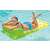 Woman relaxing on a Fashion Lounge inflatable pool float with cup holders, green color