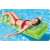 Woman relaxing on Intex inflatable pool float with cup holders, green