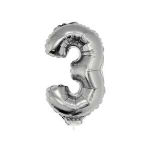 Silver number 3 balloon, 42 cm, for birthday parties - Balloon