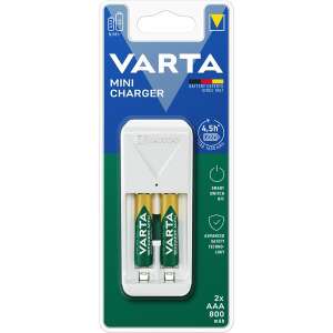 Varta 57656201421 Mini-Ladegerät + 2 AAA 800 mAh Batterien 55853531 Akkuladegeräte
